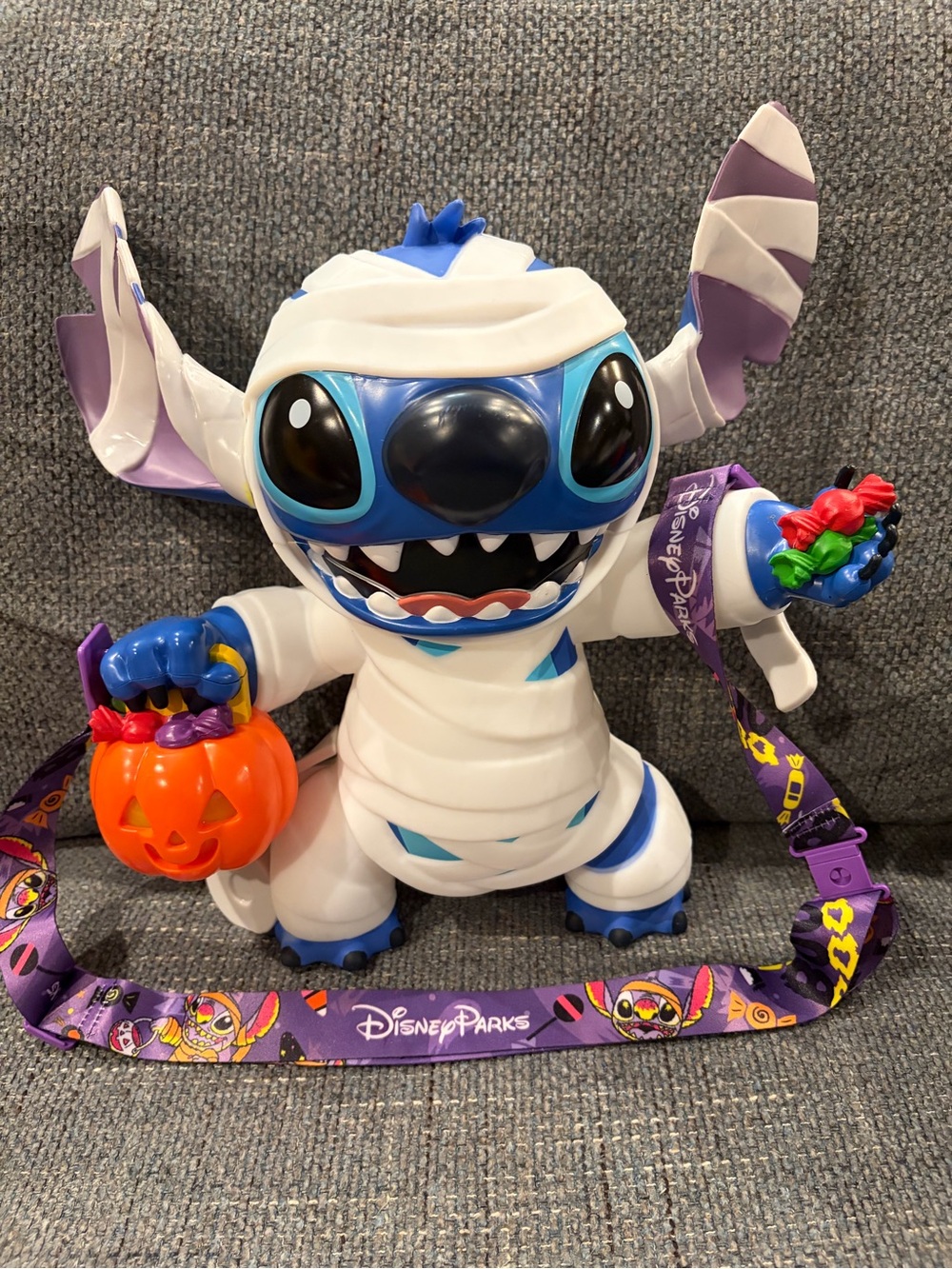 Disney Glow in the Dark Stitch Mummy Popcorn Bucket